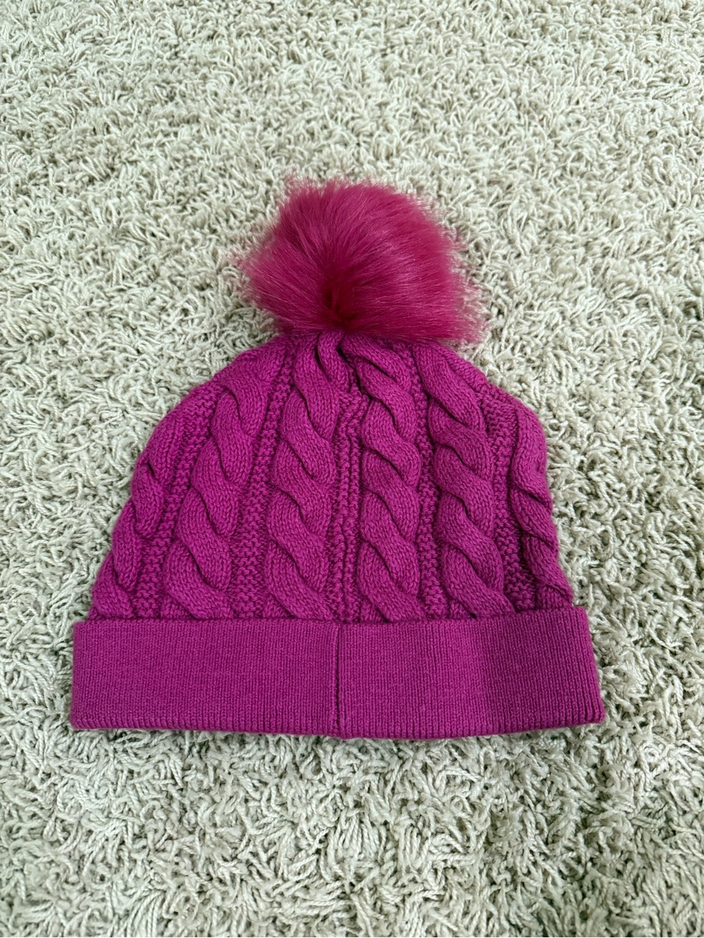 Talbots Cable-Knit Pom Beanie - Magenta